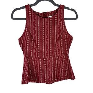 Alya Red Lace Strappy Racerback‎ Peplum Blouse Y2K Inspired Flirty Romantic  S